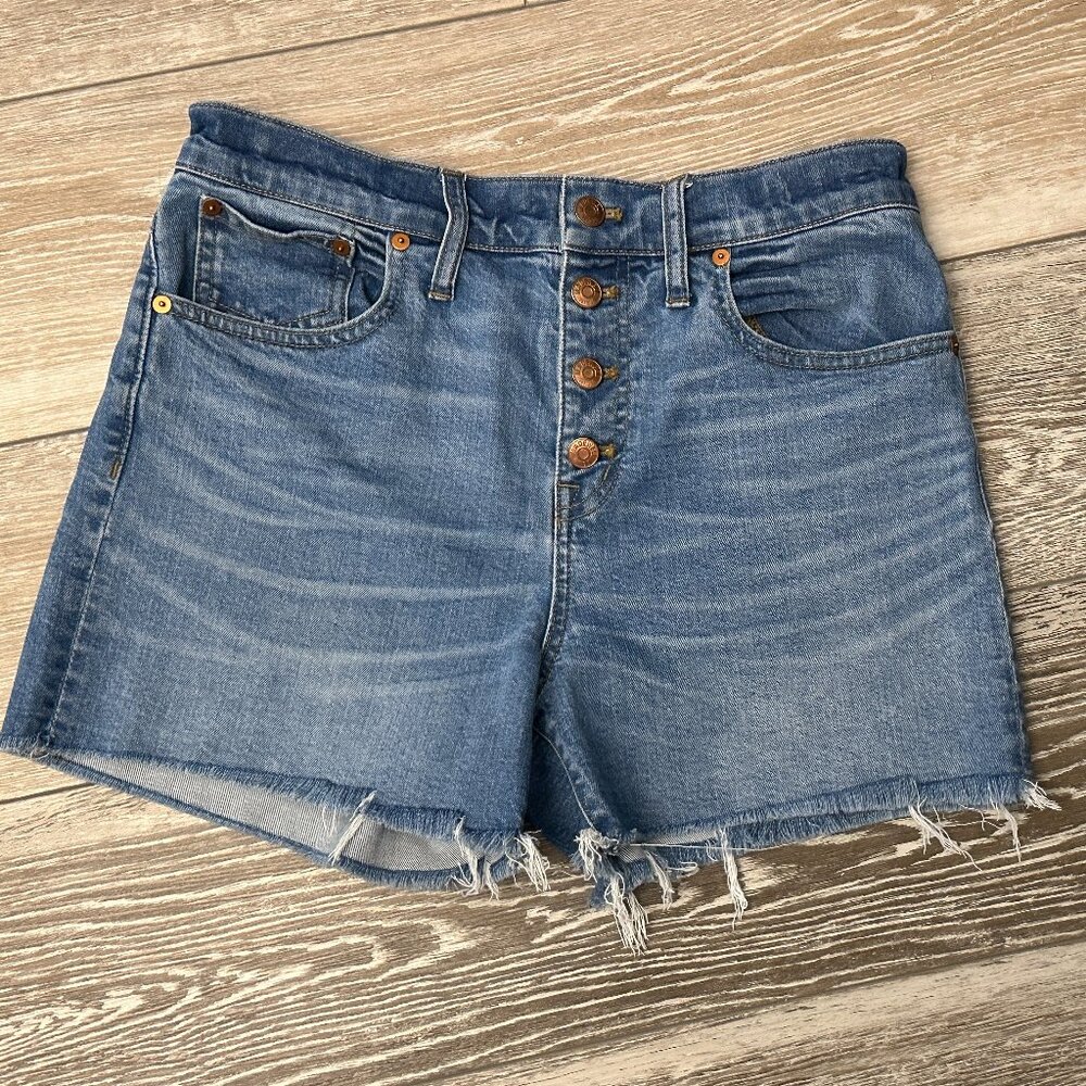 Madewell Sz 28 Adorable Button Fly Blue Jean Shorts High Rise